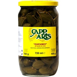 Kapersbær m/stilk i vineddik 700 gram