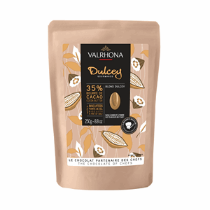 Valrhona Dulcey 35% pellets til hjemmebaking 250 gram